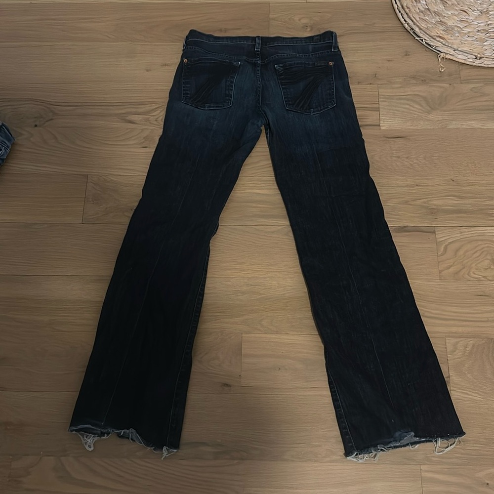 seven for all mankind dojo low waisted, size 29, raw hem